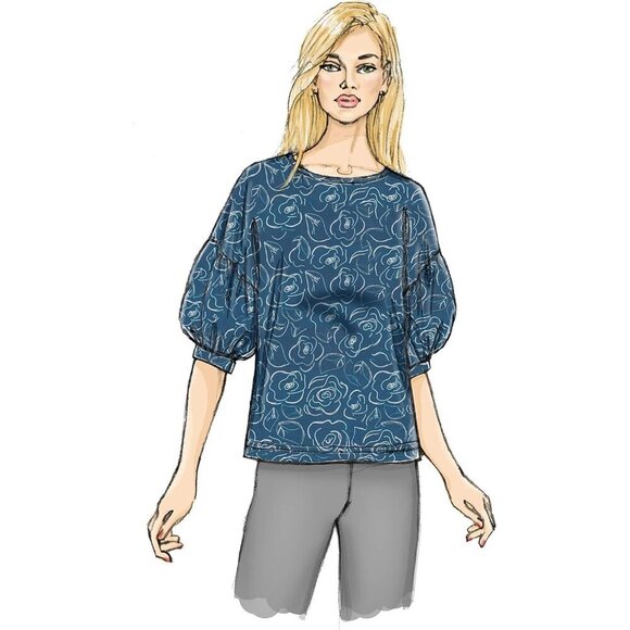 Butterick B6591 Sewing Pattern Misses Loose-Fitting Pullover Tops 16-26 - Picture 7 of 8